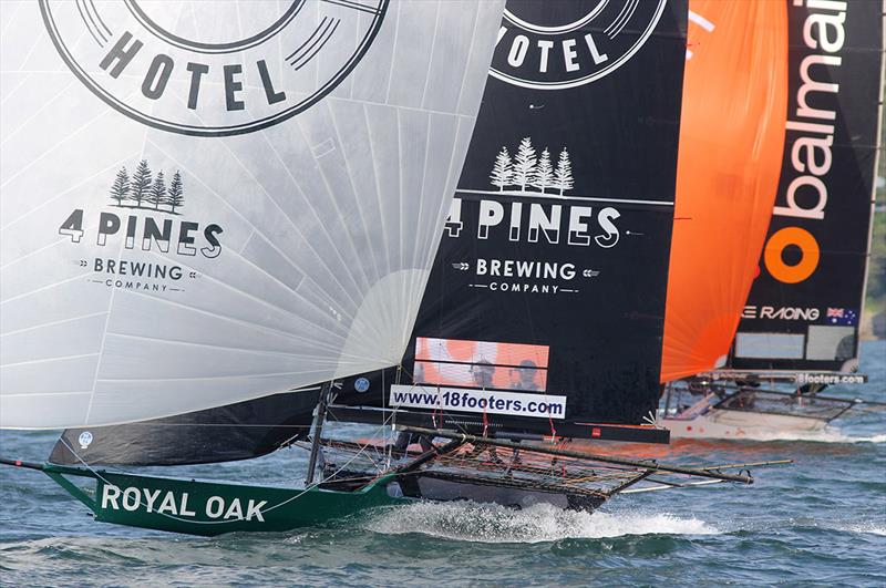 The Oak Double Bay-4 Pines and Balmain Slake on a spinnaker run in Race 1 - Spring Championship - photo © Frank Quealey
