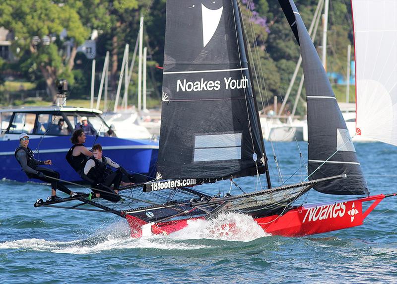 Winners cross the finish line - 18ft Skiff Spring Championship - photo © Frank Quealey