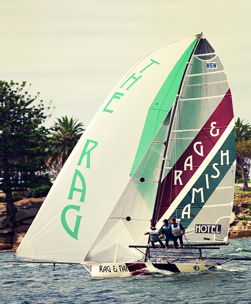 The original Rag and Famish Hotel skiff in 1996 photo copyright Frank Quealey taken at Australian 18 Footers League and featuring the 18ft Skiff class