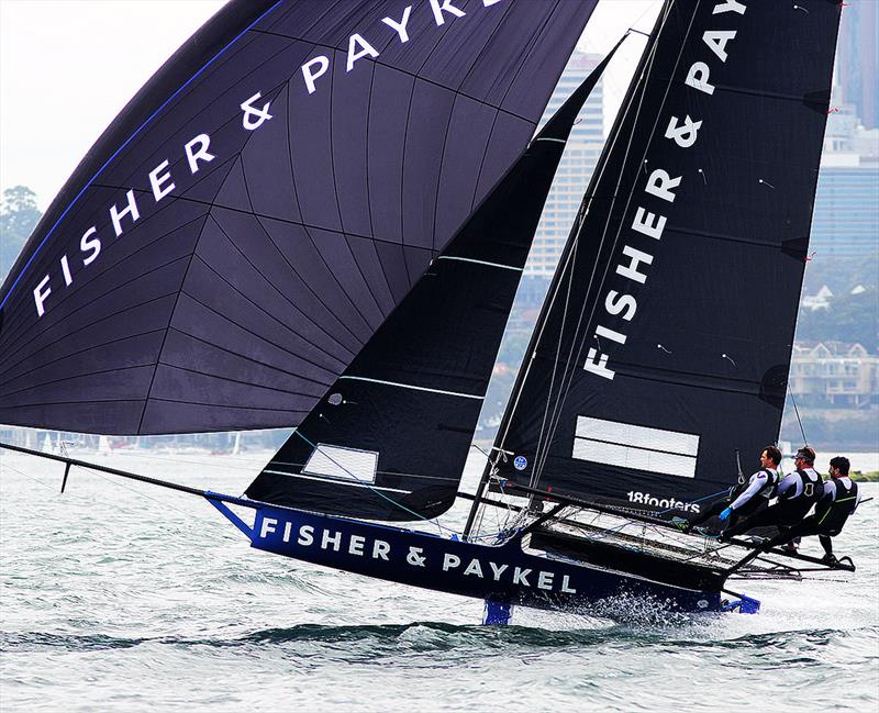 Fisher and Paykel is expected to be one of the improvers during the NSW Championship photo copyright Frank Quealey taken at Australian 18 Footers League and featuring the 18ft Skiff class