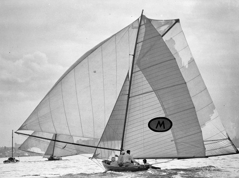 Bill Barnett's all-conquering 1951 World Champion Myra Too photo copyright Archive taken at Australian 18 Footers League and featuring the 18ft Skiff class