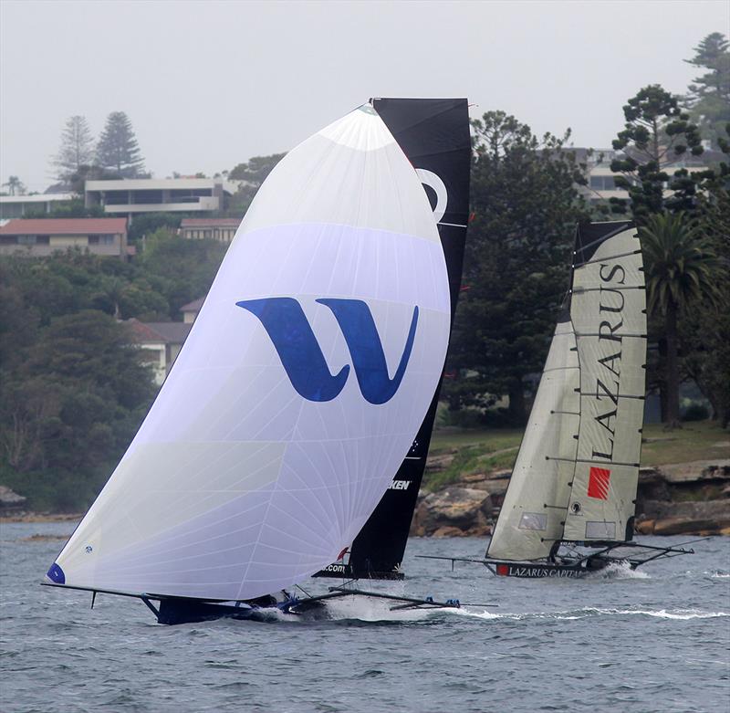 Andoo and Lazarus - 18ft Skiff Australian Championship photo copyright Frank Quealey taken at Australian 18 Footers League and featuring the 18ft Skiff class