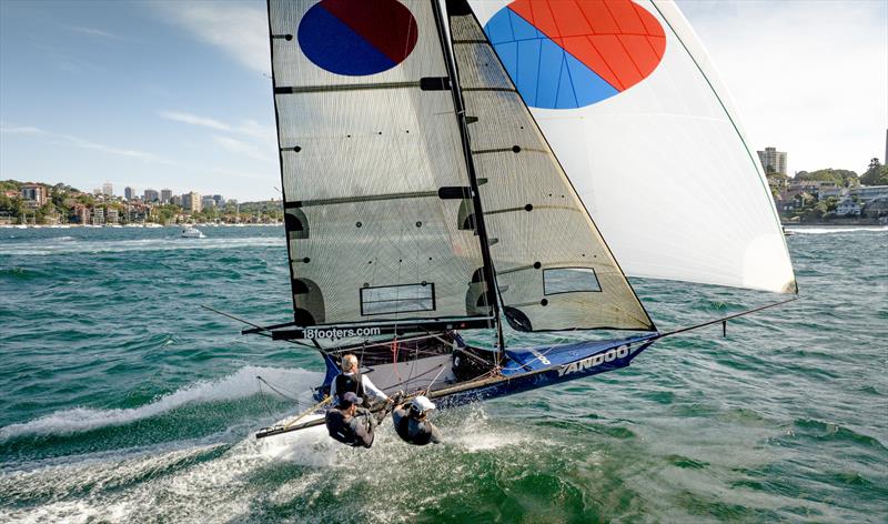 Yandoo at speed photo copyright Michael Chittenden taken at Australian 18 Footers League and featuring the 18ft Skiff class