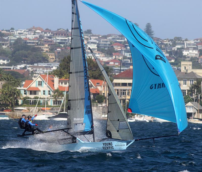 Burrawang-Young Henrys leading in the season point score photo copyright Frank Quealey taken at Australian 18 Footers League and featuring the 18ft Skiff class