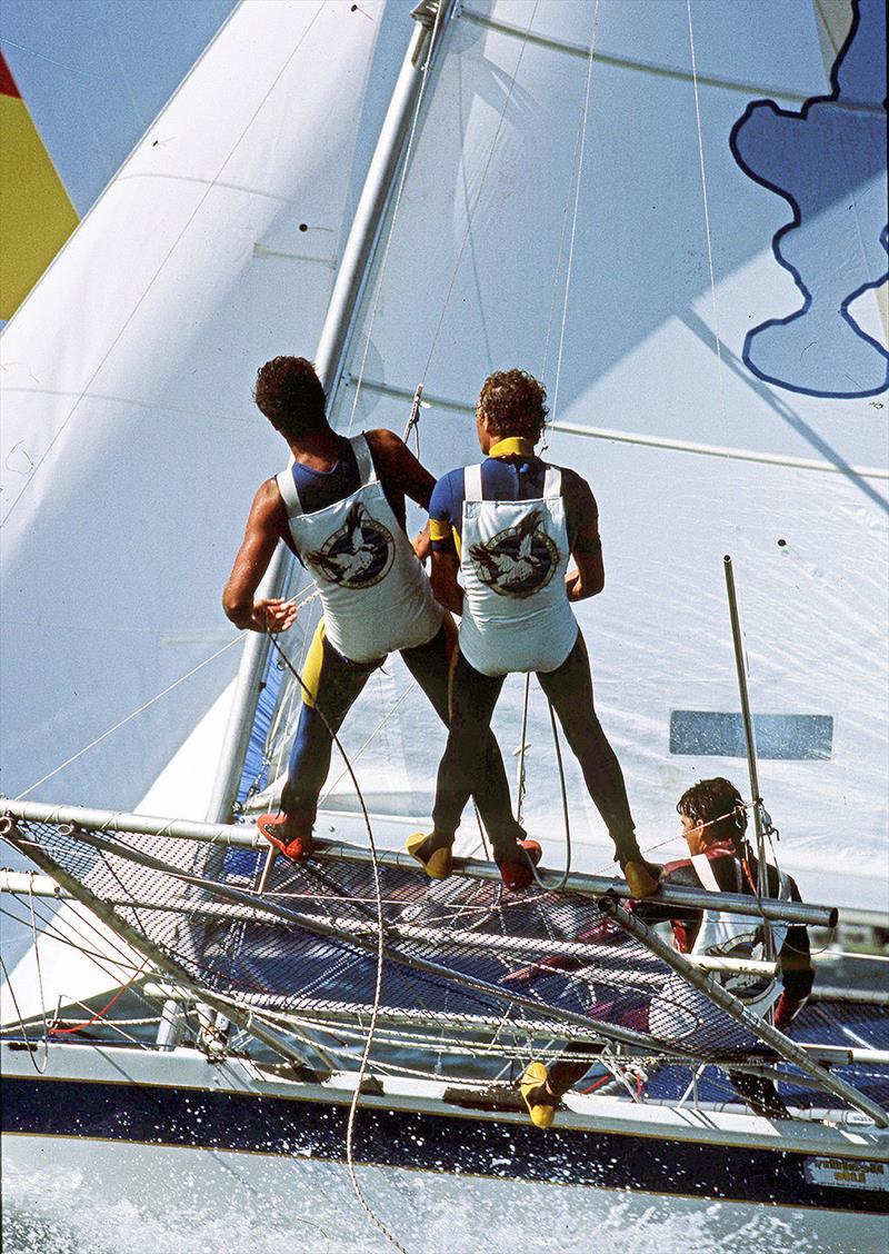 Andrew Buckland made a comeback to the 18s as sheet hand on Taskforce 87 - JJ Giltinan Worlds photo copyright Bob Ross taken at Australian 18 Footers League and featuring the 18ft Skiff class