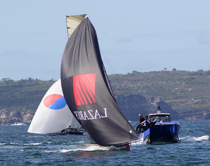 Lazarus home fourth ahead of Yandoo on 18ft Skiff 73rd JJ Giltinan Championship Day 1 photo copyright Frank Quealey taken at Australian 18 Footers League and featuring the 18ft Skiff class