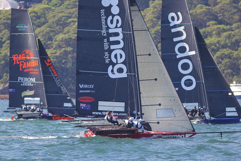 Race for the lead on the final beat during Race 7 on 18ft Skiff 73rd JJ Giltinan Championship Day 5 - photo © Frank Quealey