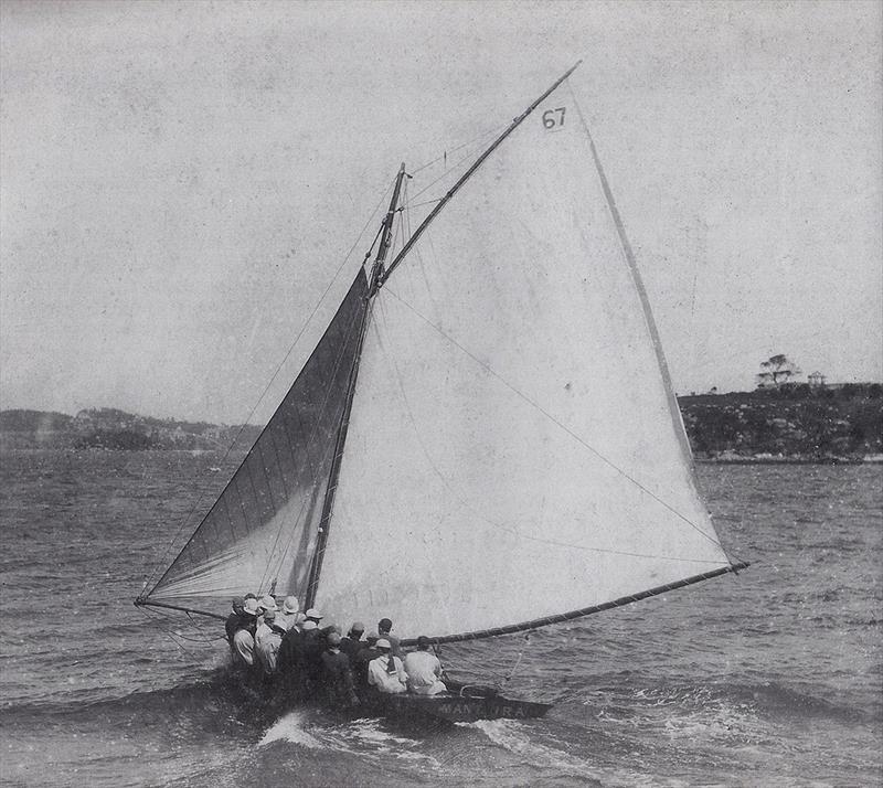 24 footer Mantura, Chris Webb, won the first race at the Sydney Flying Squadron in October 1891 photo copyright John Stanley Collection taken at Australian 18 Footers League and featuring the 18ft Skiff class