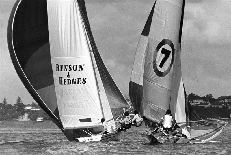 Moulded ply Color 7 and the Polystyrene Benson and Hedges at the 1977 World Championship in Auckland - photo © Archive