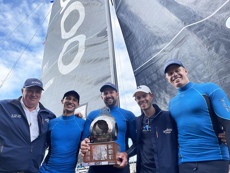 2022 JJ Giltinan-winning Andoo crew with Iain Murray and sponsor, John Winning Jr - photo © Jessica Crisp