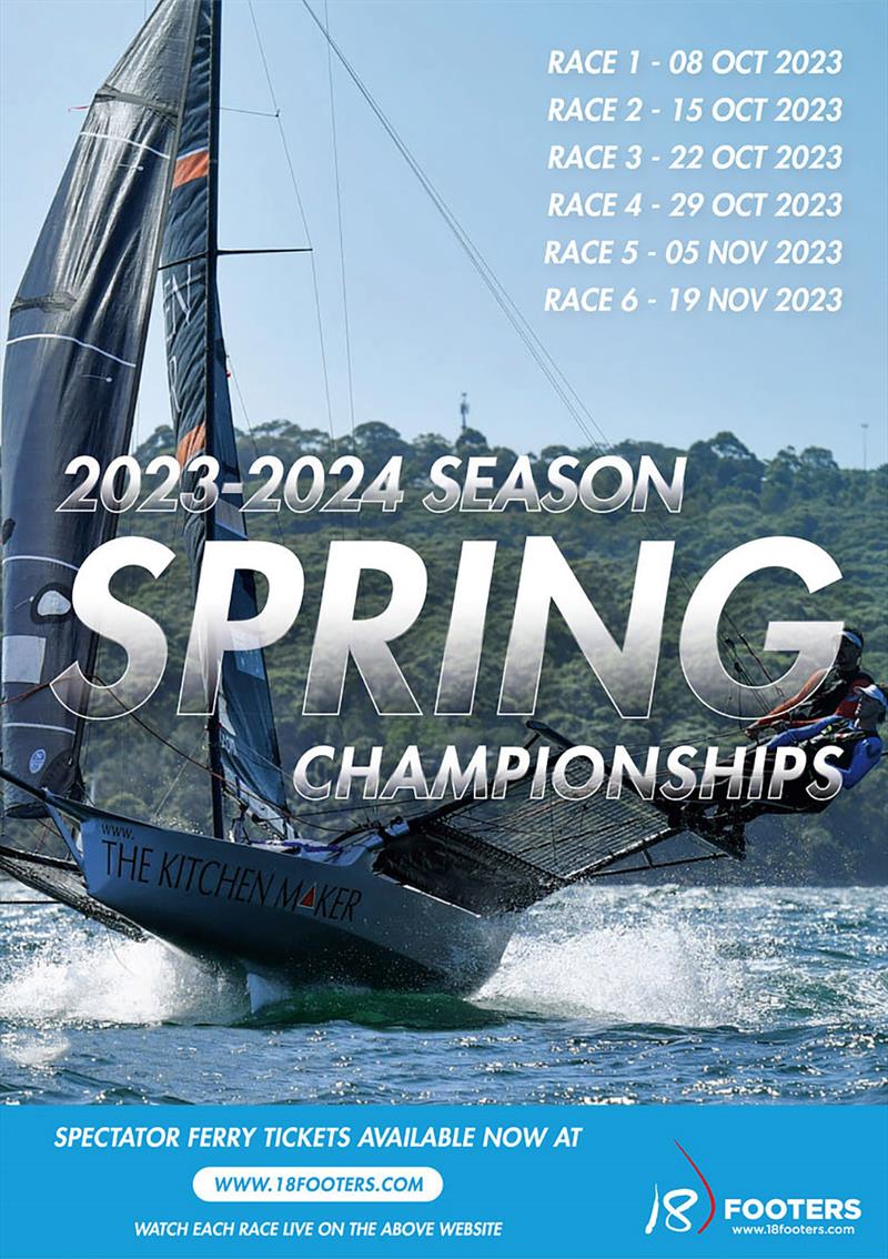2023-24 Spring Championship Poster photo copyright Frank Quealey taken at Australian 18 Footers League and featuring the 18ft Skiff class
