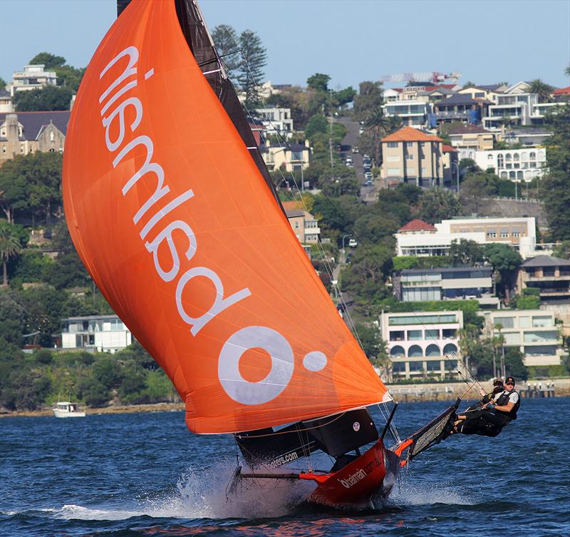 Balmain  - Spinnaker speed photo copyright Frank Quealey taken at Australian 18 Footers League and featuring the 18ft Skiff class