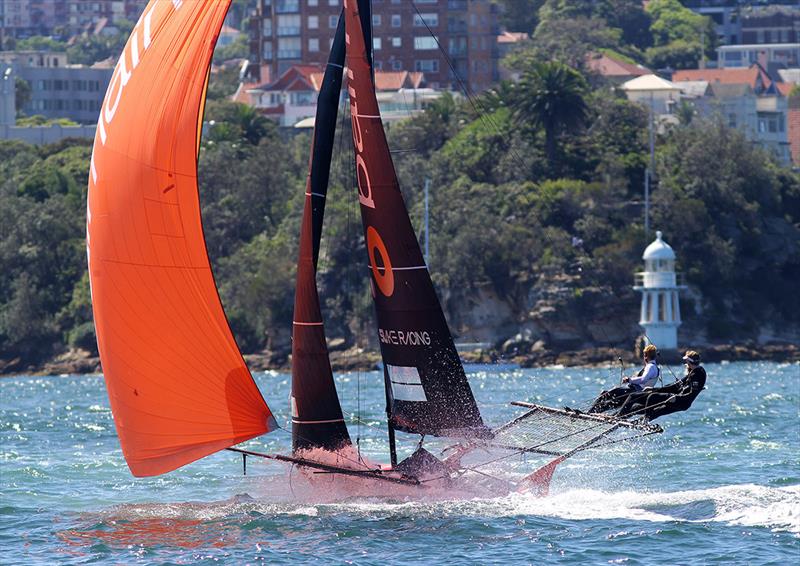 Balmain - Heading across Sydney Harbour in an Easterly breeze photo copyright Frank Quealey taken at Australian 18 Footers League and featuring the 18ft Skiff class