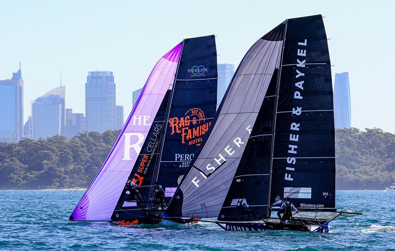 Fisher and Paykel and The Rag last Sunday - Spring Championship photo copyright SailMedia taken at Australian 18 Footers League and featuring the 18ft Skiff class