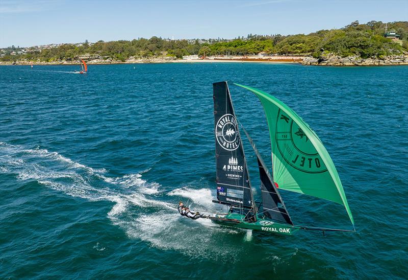 The Oak Double Bay-4 Pines leads the fleet down the spinnaker run - 2023-24 Spring Championship - photo © SailMedia