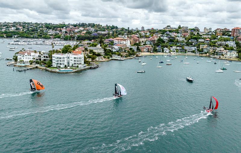 Downwing leg on the first lap of the course during race 5 of the 18ft Skiff Spring Championship 2023 - photo © SailMedia