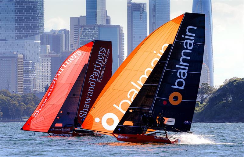 Academy graduates Emma Rankin (Shaw and Partners) and Henry Larkings (Balmain) on a NE spinnaker run in -24 - photo © SailMedia