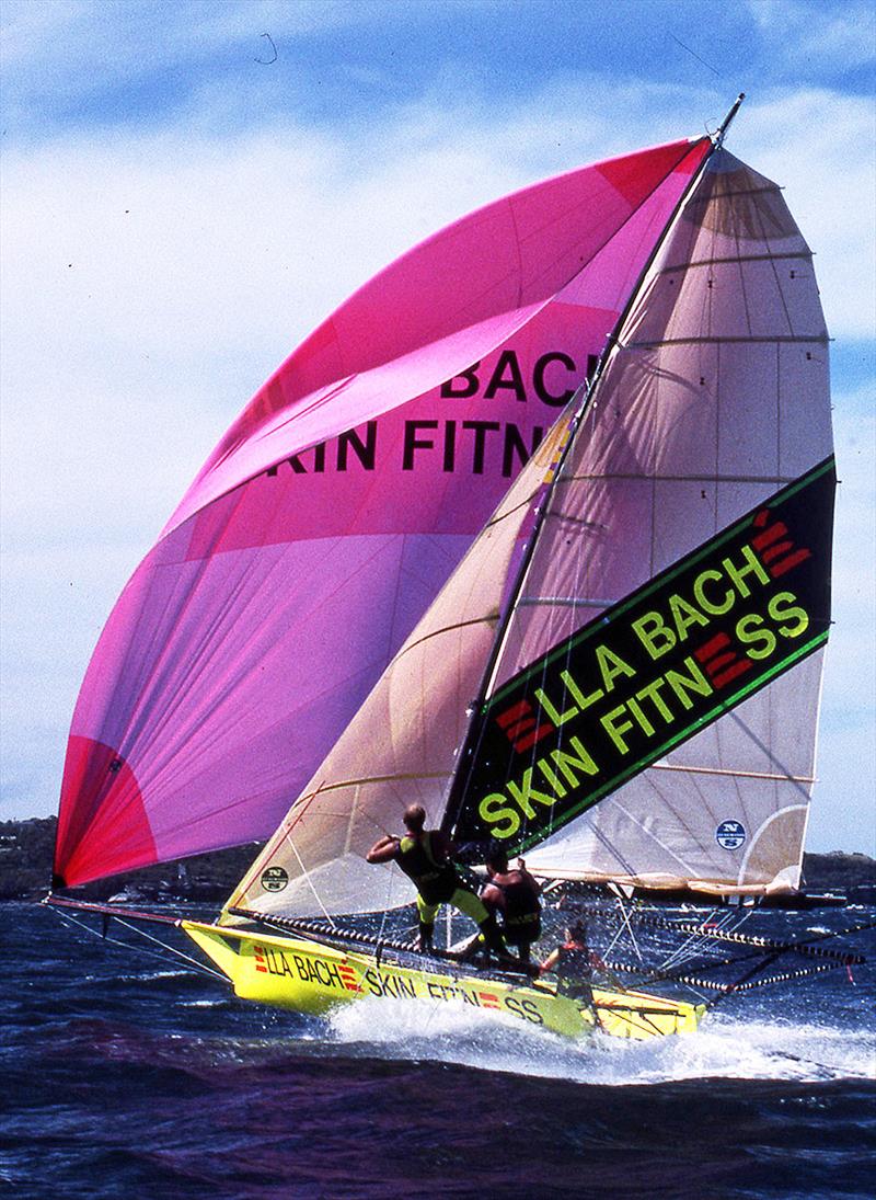 Ella Bache sponsored Adrienne Cahalan's GPS campaign in the 18s photo copyright Bob Ross taken at Australian 18 Footers League and featuring the 18ft Skiff class