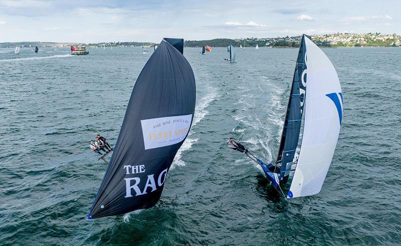 The Rag and Andoo race for second place in Race 2 of the NSW title - NSW 18ft Skiff Championship - photo © SailMedia