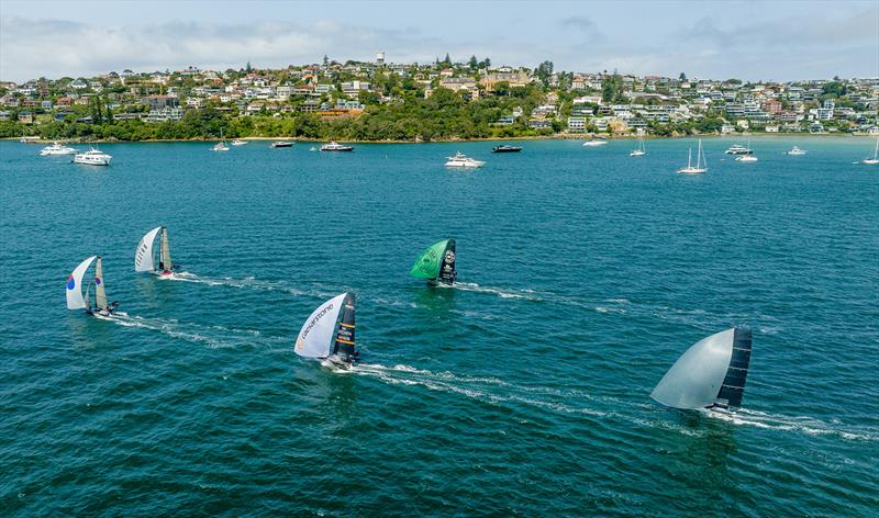 Chasing the leader in Race 5 - 2023-24 NSW 18ft Skiff Championship - photo © SailMedia