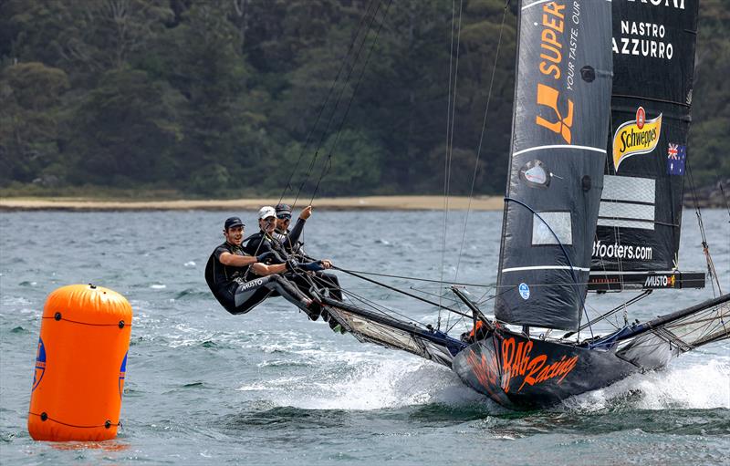 18ft Skiff Australian Championship Race 1: It was a good result for the Rag and Famish Hotel team photo copyright SailMedia taken at Australian 18 Footers League and featuring the 18ft Skiff class