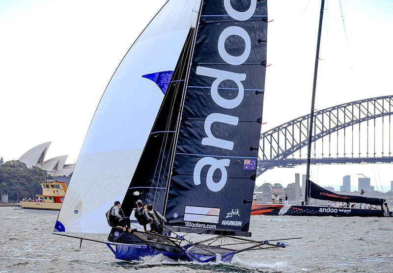 Andoo in the Balmain Cup - Australian 18ft Skiff Championship photo copyright SailMedia taken at Australian 18 Footers League and featuring the 18ft Skiff class