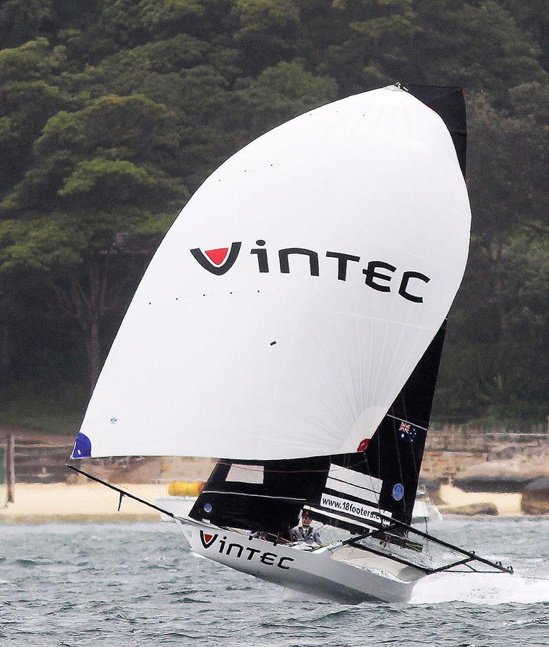Tom rookie season as skipper of Vintec photo copyright Frank Quealey taken at Australian 18 Footers League and featuring the 18ft Skiff class