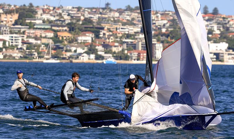 18ft Skiff 2024 JJ Giltinan Championship Races 3 & 4: Rare problem for Andoo, the defending champion photo copyright SailMedia taken at Australian 18 Footers League and featuring the 18ft Skiff class