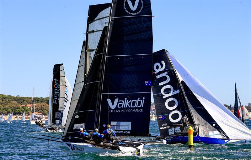 Weather mark rounding during race 8 of the 18ft Skiff Winnings 2024 JJ Giltinan Championship - photo © SailMedia