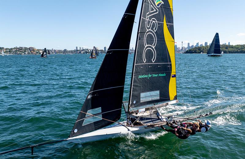 ASCC finished third in race 8 of the 18ft Skiff Winnings 2024 JJ Giltinan Championship - photo © SailMedia