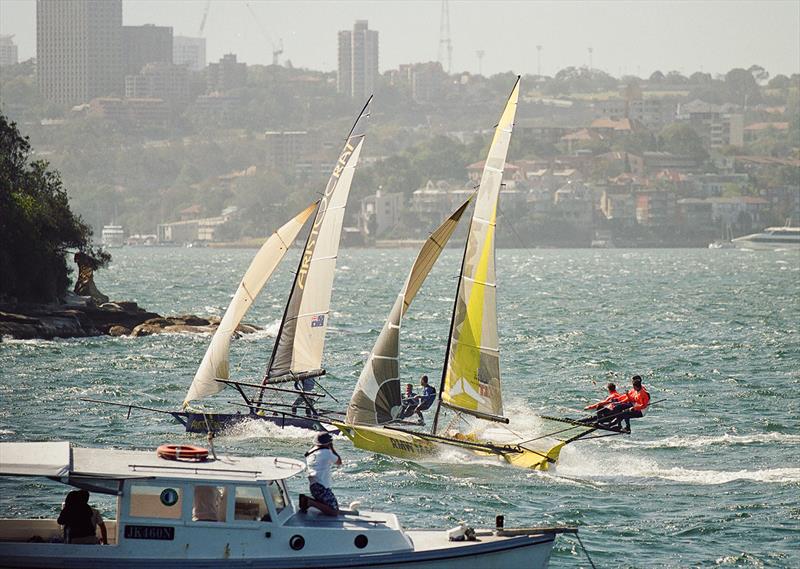 Aristocrat wins by 1sec - JJ Giltinan World 18 Footer Championship photo copyright Frank Quealey taken at Australian 18 Footers League and featuring the 18ft Skiff class