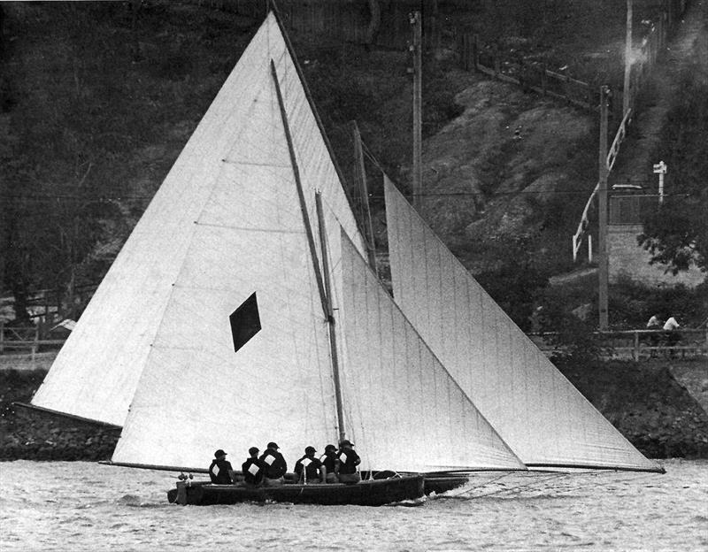 Tangalooma and Aberdare show the comparison between the old style boats and the 7ft beamers of the 1930s (Tom Cuneo collection) photo copyright Archive taken at Australian 18 Footers League and featuring the 18ft Skiff class