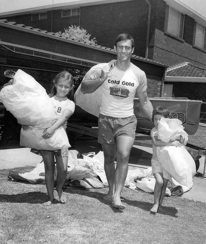 Family man David Porter with his young daughters in the 1970s photo copyright Archive taken at Australian 18 Footers League and featuring the 18ft Skiff class