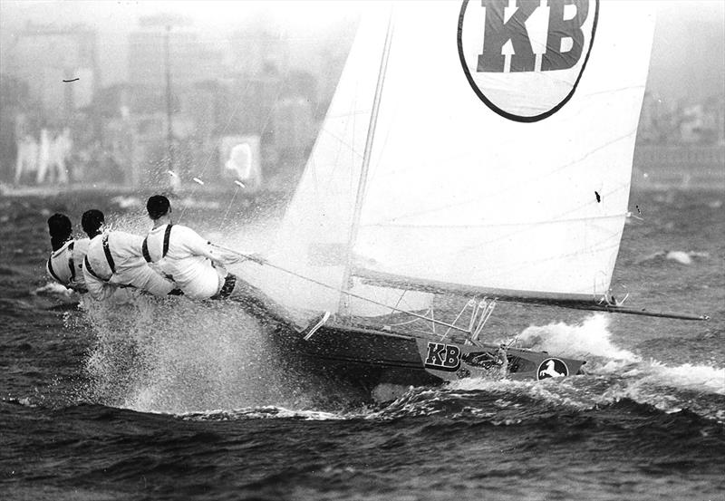 Typical KB windward action in a good nor'easter on Sydney Harbour photo copyright Archive taken at Australian 18 Footers League and featuring the 18ft Skiff class