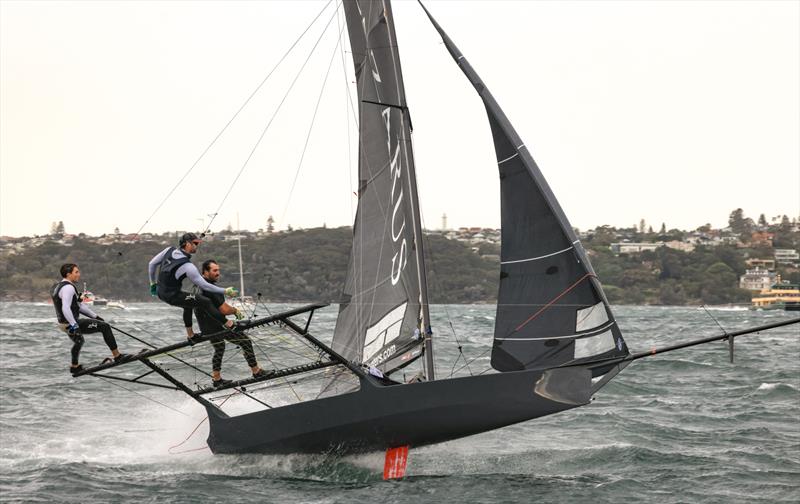 Crew in control - 2025 SIXT Spring 18ft skiff Championship photo copyright SailMedia taken at Australian 18 Footers League and featuring the 18ft Skiff class
