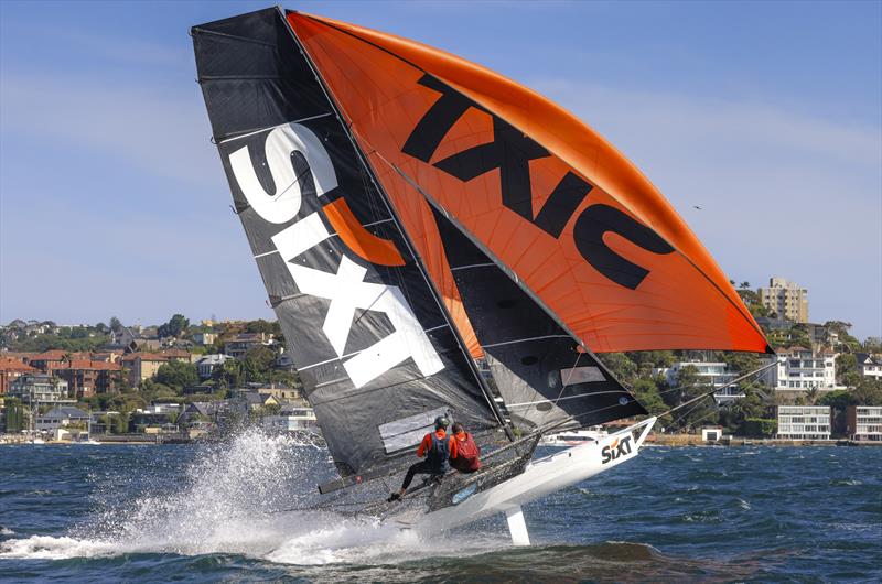 About to take off for the Sixt crew - 18ft Skiff Club Championship Race 1 and SIXT Spring Championship Race 2 - photo © SailMedia