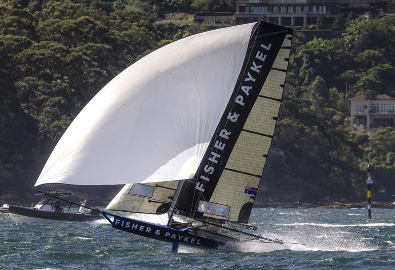 Fisher and Paykel, home in fourth place - 18ft Skiff Club Championship Race 1 and SIXT Spring Championship Race 2 - photo © SailMedia