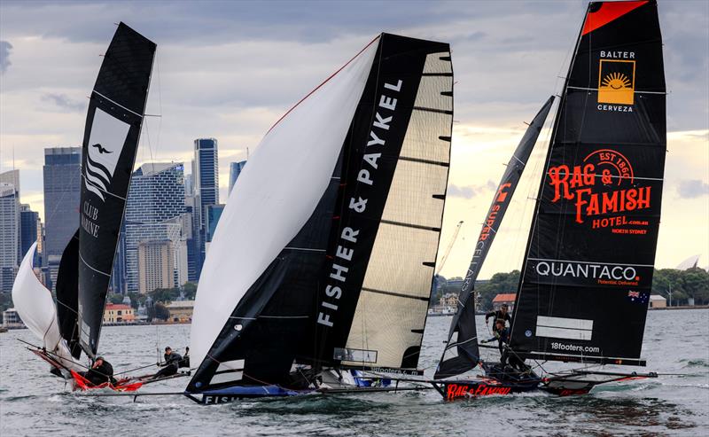 Mark rounding was close all day - 18ft Skiff SIXT Spring Championship Race 3 photo copyright SailMedia taken at Australian 18 Footers League and featuring the 18ft Skiff class