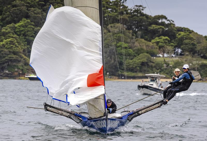 Concentration on the faces of the Yandoo team - 18ft Skiff Club Championship Race 2 and SIXT Spring Championship Race 4 photo copyright SailMedia taken at Australian 18 Footers League and featuring the 18ft Skiff class