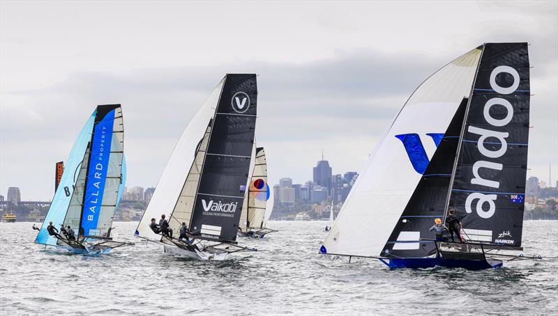 Sotheby's Ballard Property in third place on the first spinnaker run - 18ft Skiff Club Championship Race 2 and SIXT Spring Championship Race 4 - photo © SailMedia