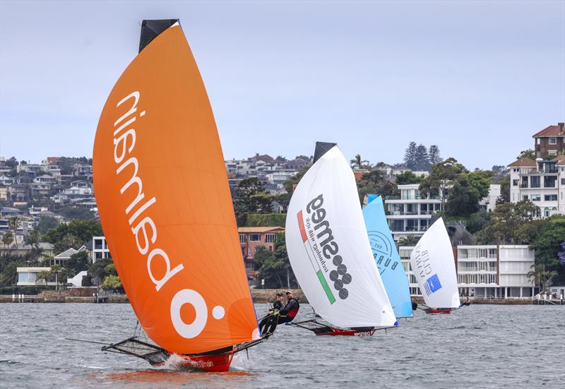 Downwind in Race 4 of the Spring Championship photo copyright SailMedia taken at Australian 18 Footers League and featuring the 18ft Skiff class