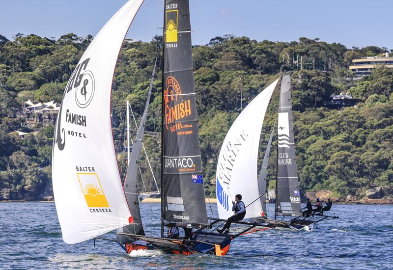 18ft Skiff Club Championship - Close finish to Race 5 last Sunday - photo © SailMedia