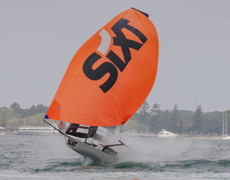 18ft Skiff NSW Championship Day 2 - Sixt was an early leader in Race 3 - photo © SailMedia