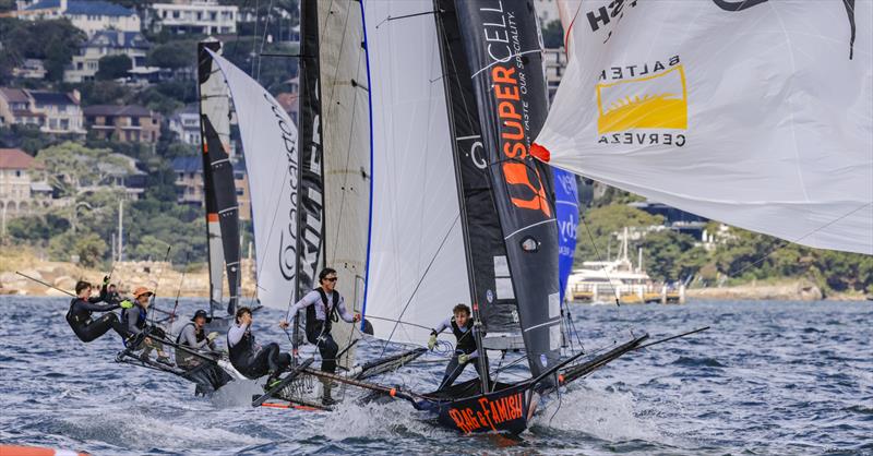 18ft Skiff NSW Championship Day 3 - The young Rag and Famish team approach the bottom mark - photo © SailMedia
