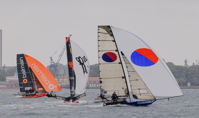 Podium teams at the NSW Championship photo copyright SailMedia taken at Australian 18 Footers League and featuring the 18ft Skiff class