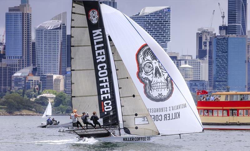 Excellent performer in the first race - 2025-26 Australian 18ft Skiff Championship Day 3 photo copyright SailMedia taken at Australian 18 Footers League and featuring the 18ft Skiff class