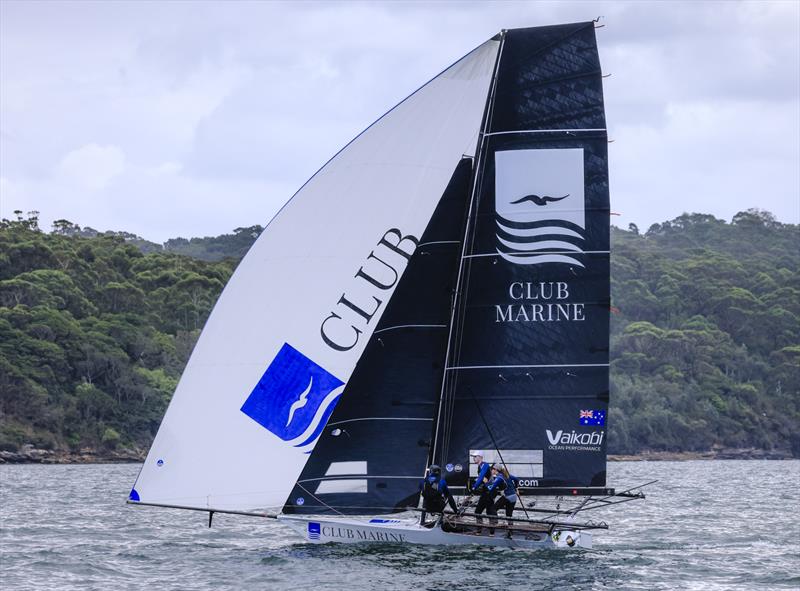 Club Marine crew looking for wind - 2025-26 Australian 18ft Skiff Championship Day 3 photo copyright SailMedia taken at Australian 18 Footers League and featuring the 18ft Skiff class