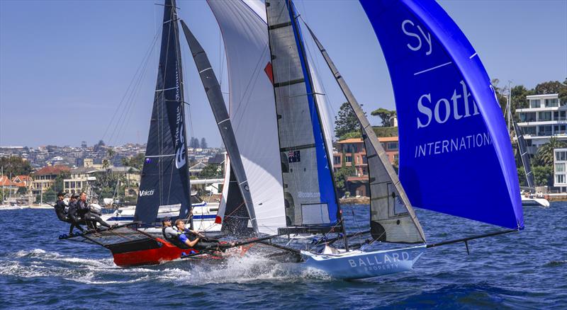 Ballard Property and Smeg off Double Bay - President's Trophy Season Pointscore Race photo copyright SailMedia taken at Australian 18 Footers League and featuring the 18ft Skiff class