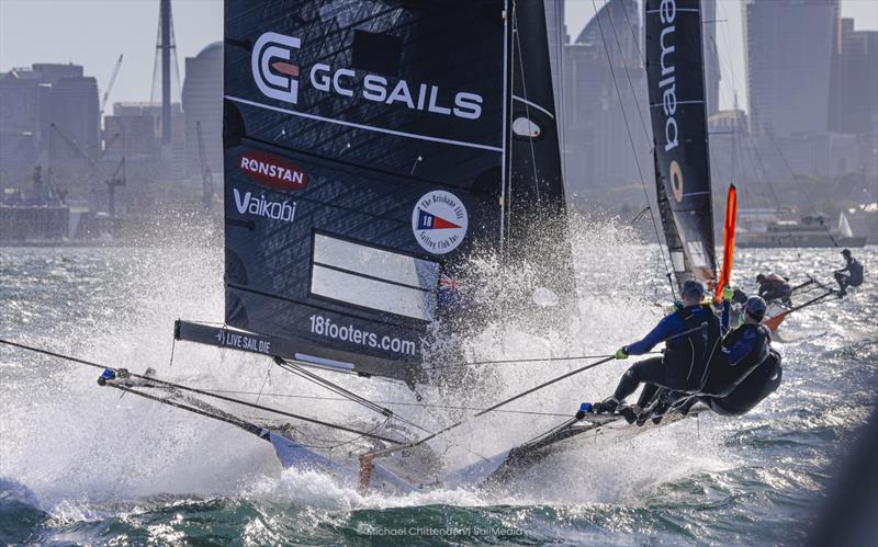 GC Sails chases Balmain in Race 1 - Balmain Cup photo copyright SailMedia taken at Australian 18 Footers League and featuring the 18ft Skiff class
