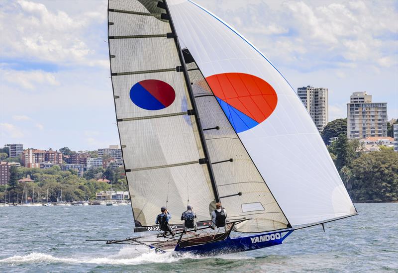 Series leader Yandoo photo copyright SailMedia taken at Australian 18 Footers League and featuring the 18ft Skiff class